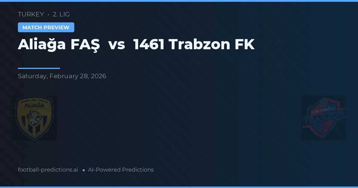 Aliağa FAŞ vs 1461 Trabzon FK — voorspelling en vooruitblik wedstrijd