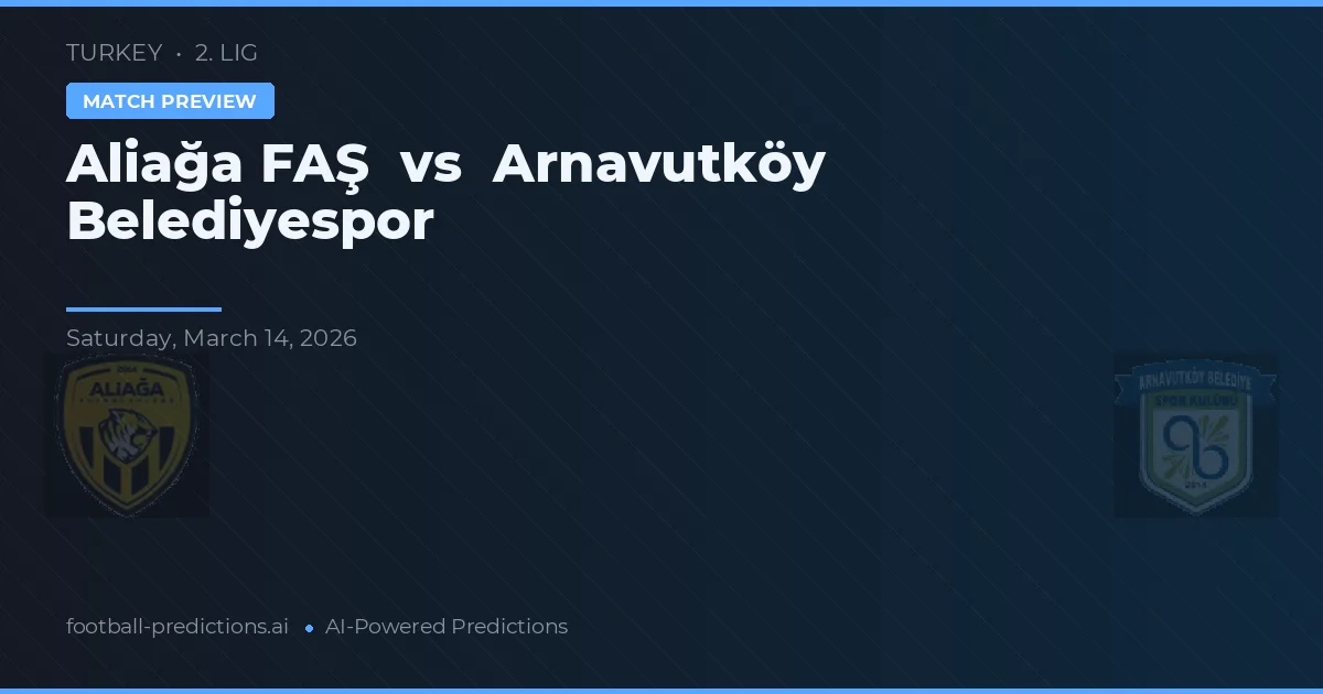 Aliağa FAŞ vs Arnavutköy Belediyespor — voorspelling en vooruitblik wedstrijd