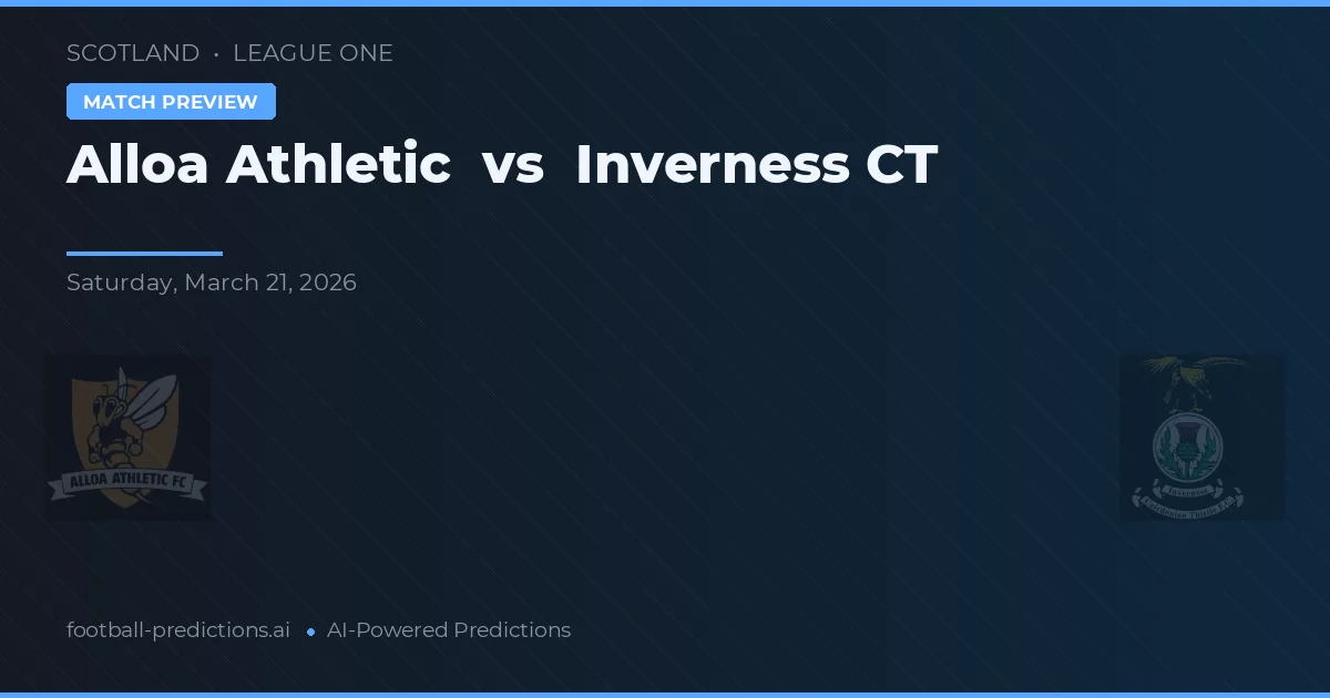 Alloa Athletic vs Inverness CT — voorspelling en vooruitblik wedstrijd
