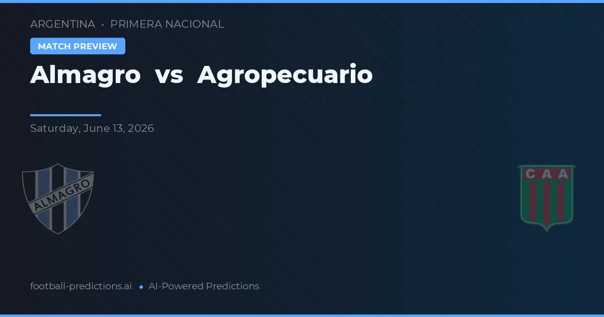 Almagro vs Agricultuurbedrijf — voorspelling en vooruitblik wedstrijd