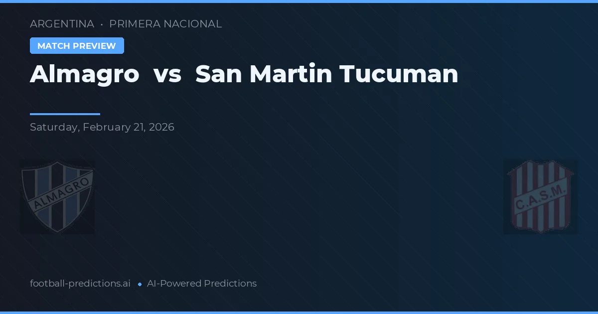 Almagro vs San Martín Tucumán — voorspelling en vooruitblik wedstrijd