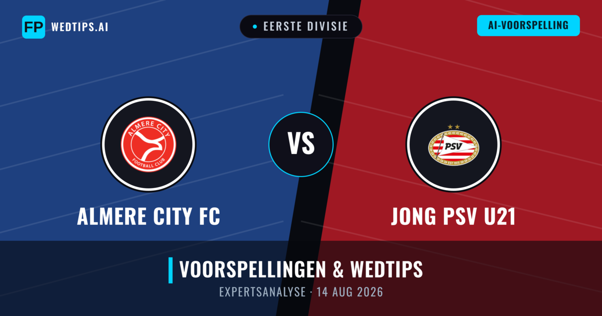 Almere City FC vs Jong PSV U21 — voorspelling en vooruitblik wedstrijd