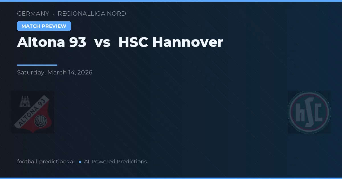 Altona 93 vs HSC Hannover — voorspelling en vooruitblik wedstrijd