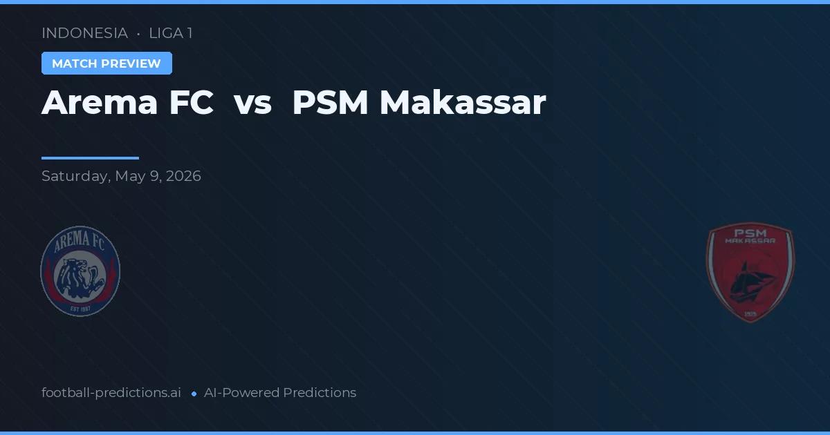 Arema FC vs PSM Makassar — voorspelling en vooruitblik wedstrijd
