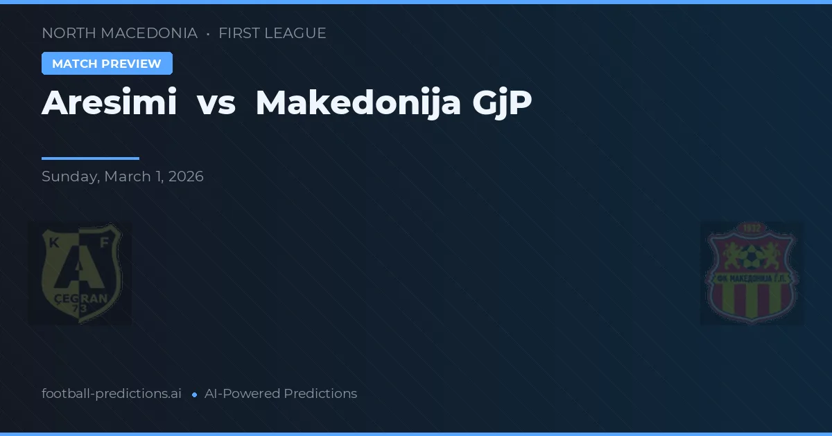Aresimi vs Makedonija GjP — voorspelling en vooruitblik wedstrijd