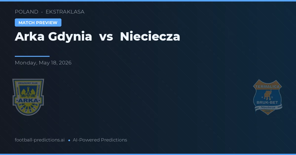 Arka Gdynia vs Nieciecza — voorspelling en vooruitblik wedstrijd