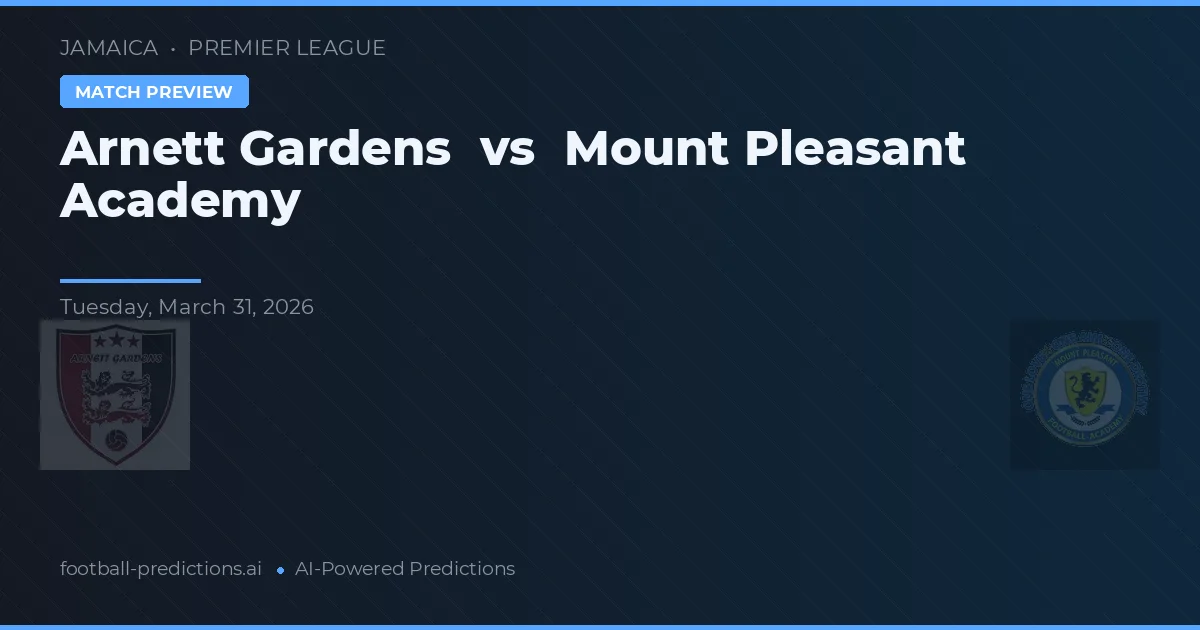 Arnett Gardens vs Mount Pleasant Academy — voorspelling en vooruitblik wedstrijd