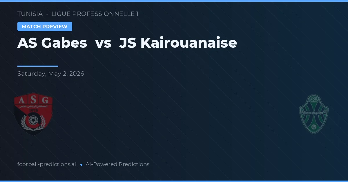 AS Gabes vs JS Kairouanaise — voorspelling en vooruitblik wedstrijd