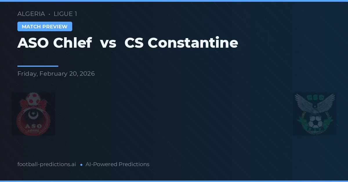 ASO Chlef vs CS Constantine — voorspelling en vooruitblik wedstrijd
