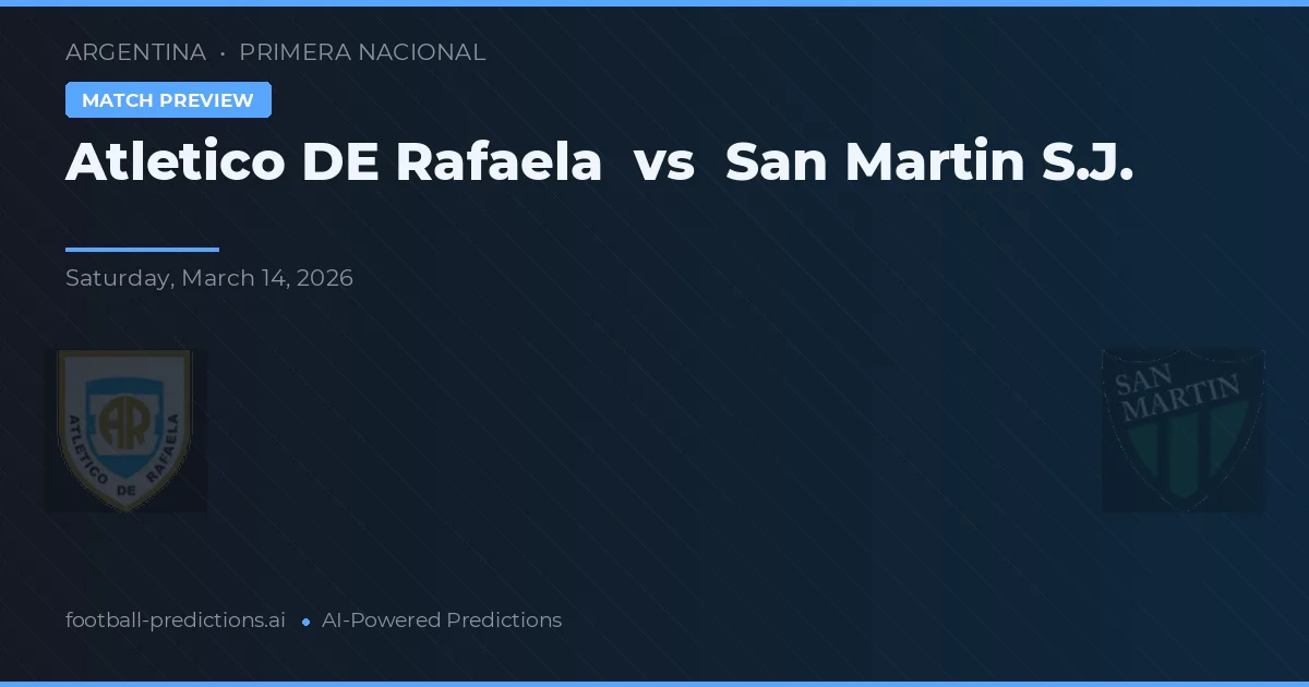 Atlético de Rafaela vs San Martín SJ — voorspelling en vooruitblik wedstrijd