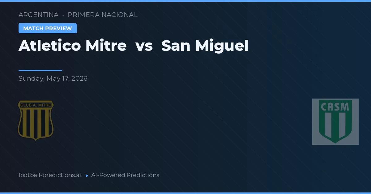 Atlético Mitre vs San Miguel — voorspelling en vooruitblik wedstrijd