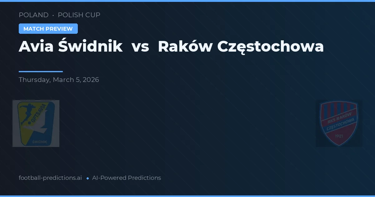 Avia Świdnik vs Raków Częstochowa — voorspelling en vooruitblik wedstrijd