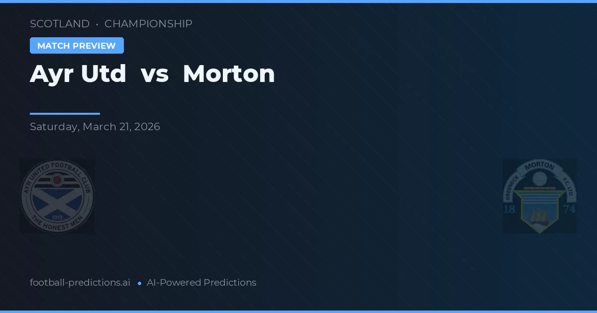Ayr United vs Morton — voorspelling en vooruitblik wedstrijd