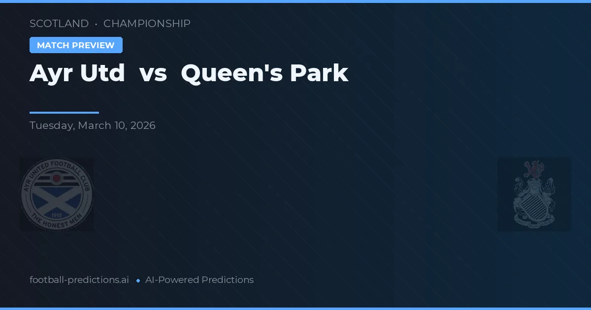Ayr United vs Queen's Park — voorspelling en vooruitblik wedstrijd
