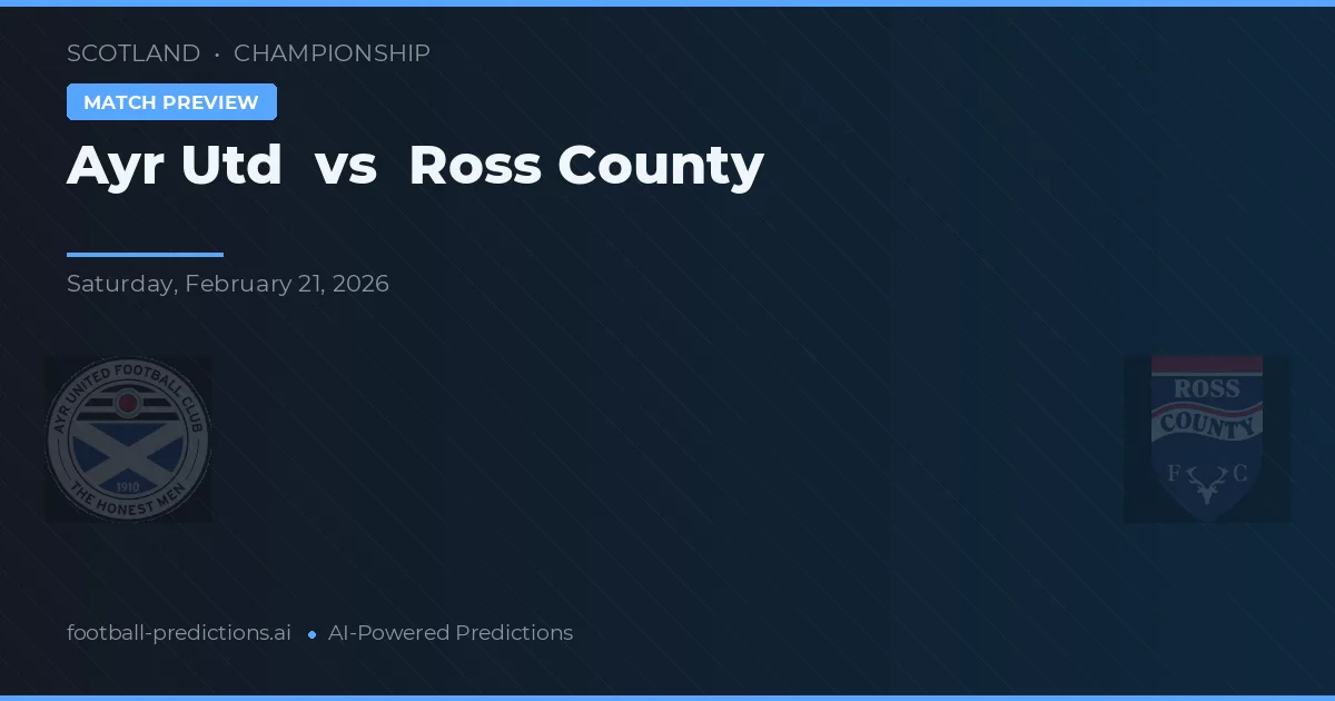 Ayr United vs Ross County — voorspelling en vooruitblik wedstrijd
