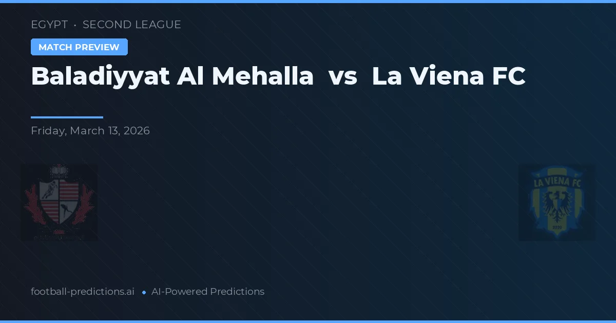 Baladiyyat Al Mehalla vs La Viena FC — voorspelling en vooruitblik wedstrijd