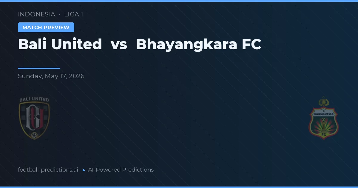 Bali United vs Bhayangkara FC — voorspelling en vooruitblik wedstrijd