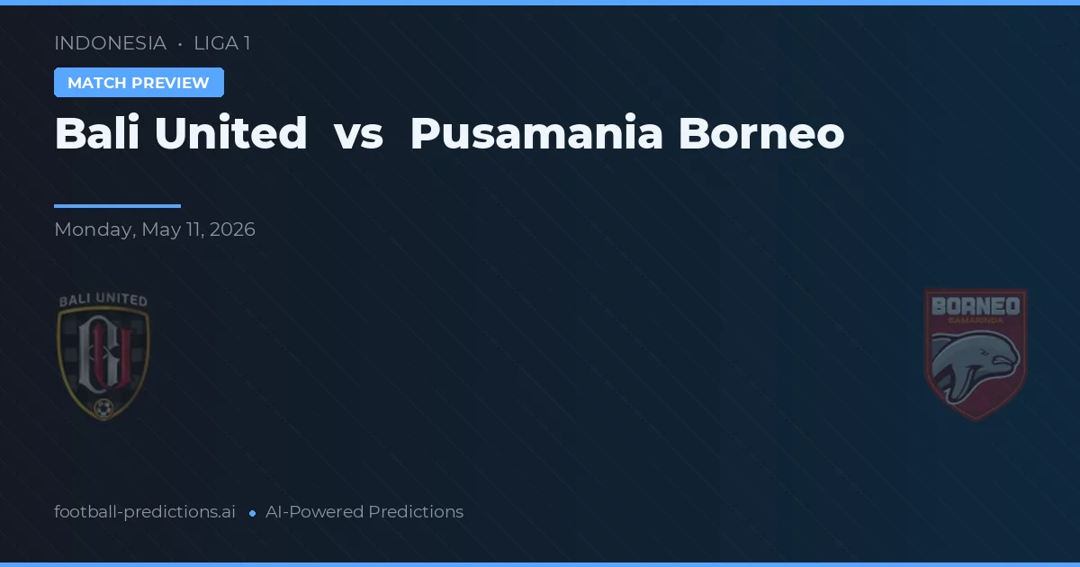 Bali United vs Pusamania Borneo — voorspelling en vooruitblik wedstrijd