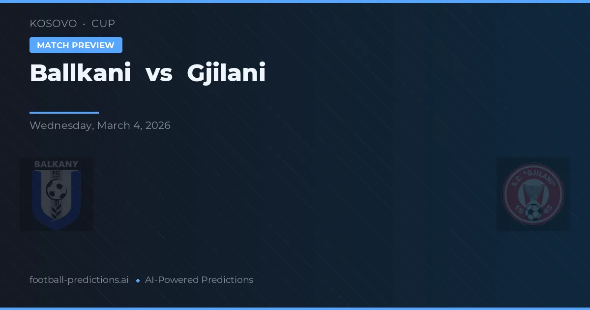 Ballkani vs Gjilani — voorspelling en vooruitblik wedstrijd
