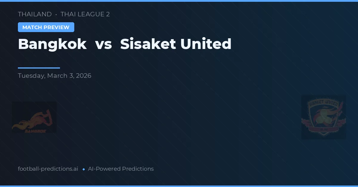 Bangkok vs Sisaket United — voorspelling en vooruitblik wedstrijd