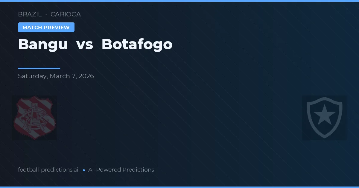 Bangu vs Botafogo — voorspelling en vooruitblik wedstrijd