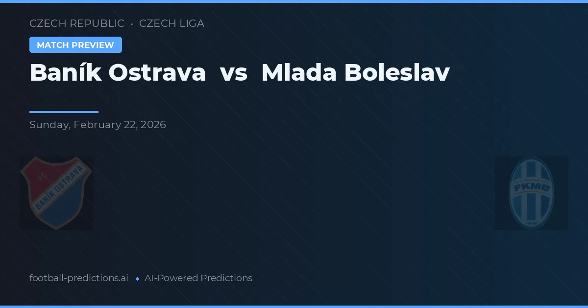 Baník Ostrava vs Mladá Boleslav — voorspelling en vooruitblik wedstrijd