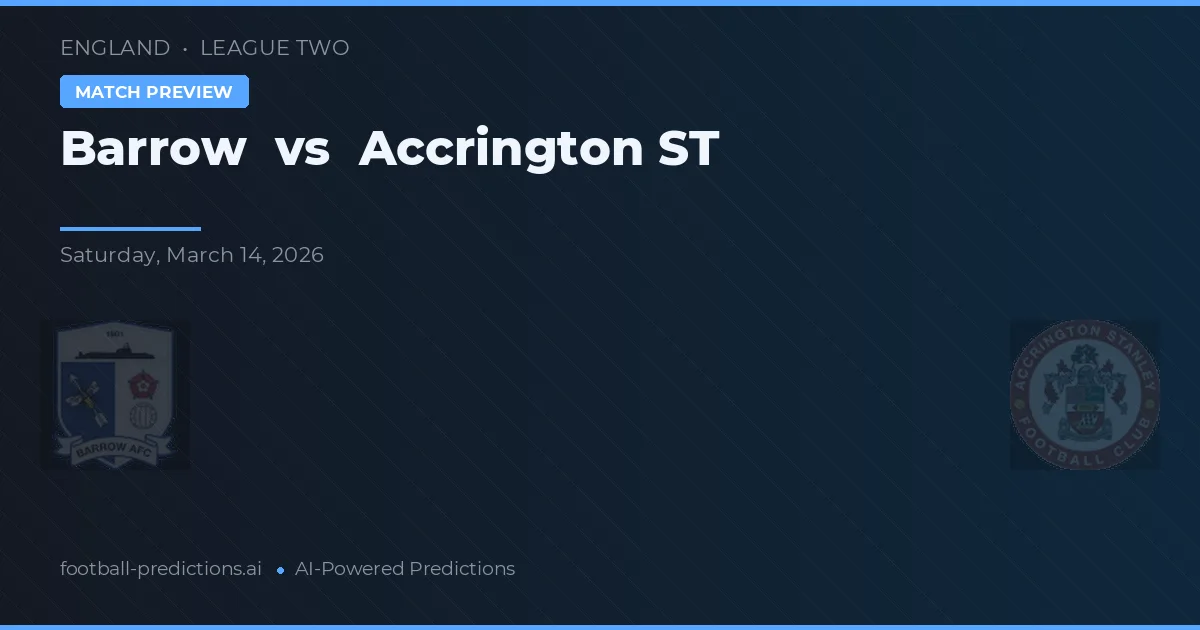 Barrow vs Accrington Stanley — voorspelling en vooruitblik wedstrijd