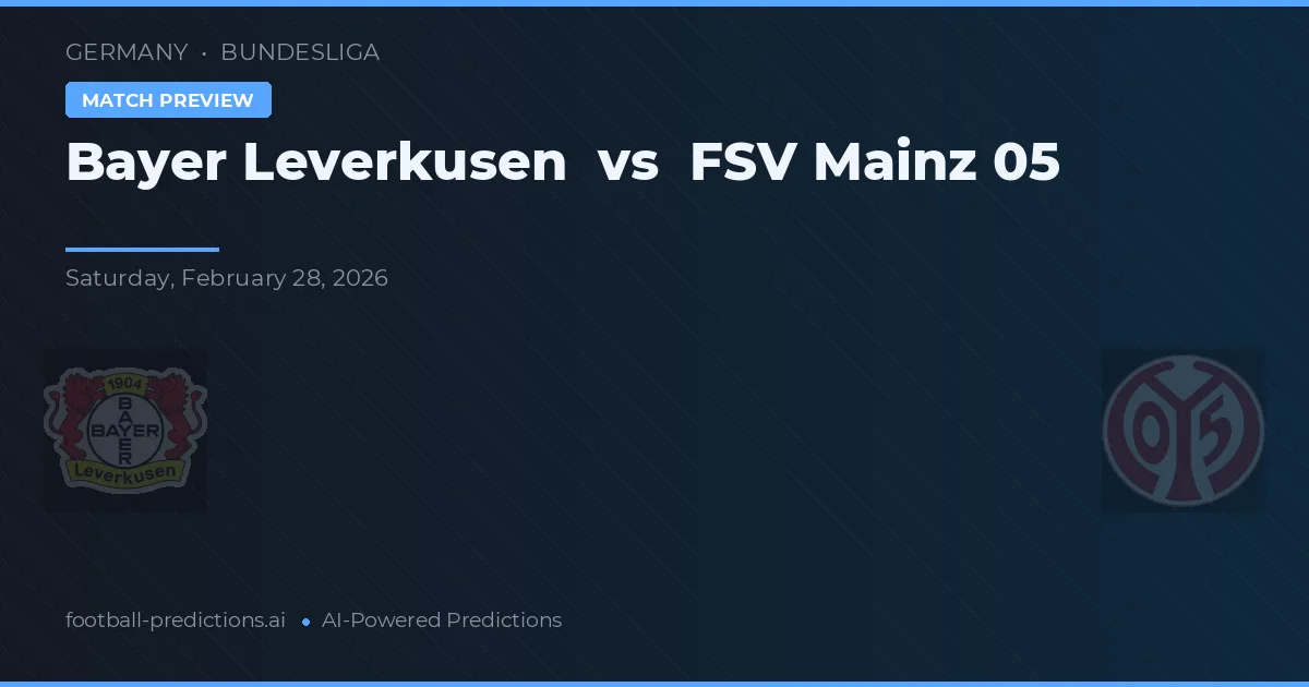 Bayer Leverkusen vs FSV Mainz 05 — voorspelling en vooruitblik wedstrijd