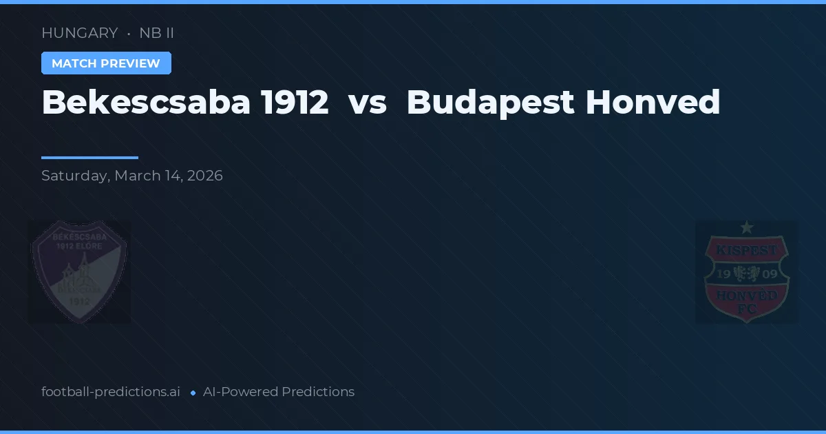 Békéscsaba 1912 vs Honvéd Budapest — voorspelling en vooruitblik wedstrijd