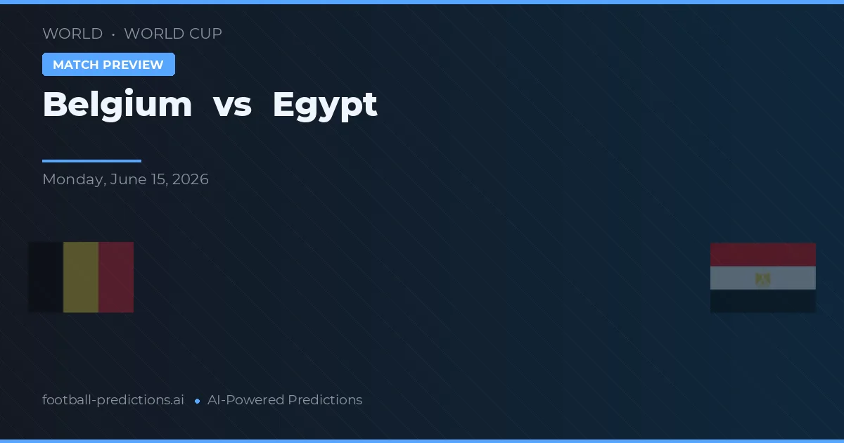 België vs Egypte — voorspelling en vooruitblik wedstrijd