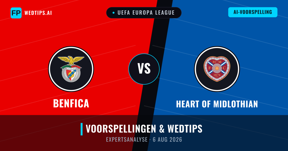 Benfica vs Heart of Midlothian — voorspelling en vooruitblik wedstrijd