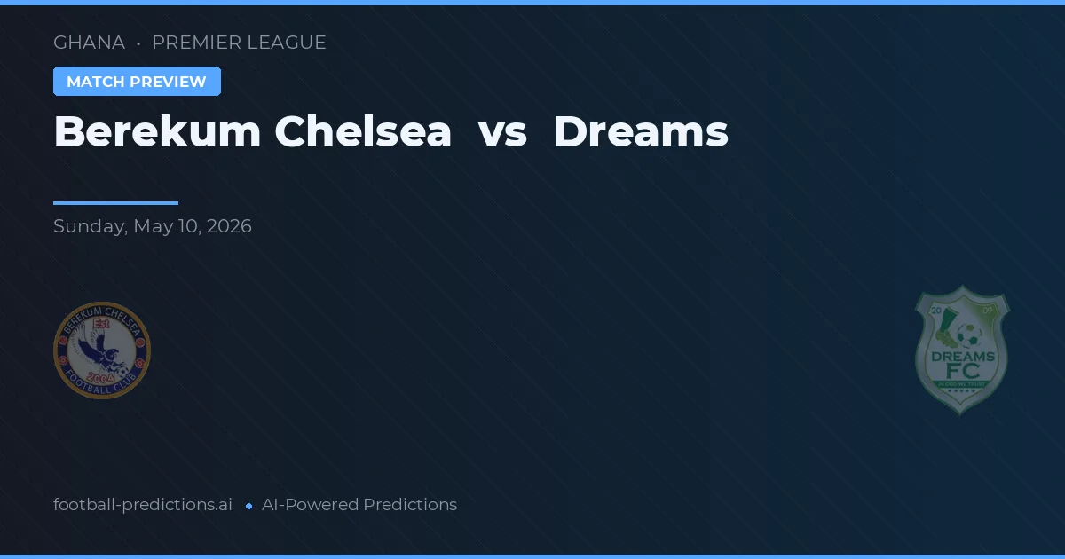Berekum Chelsea vs Dreams — voorspelling en vooruitblik wedstrijd