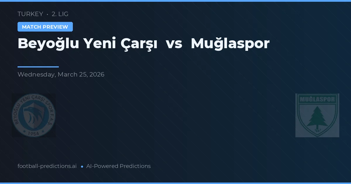 Beyoğlu Yeni Çarşı vs Muğlaspor — voorspelling en vooruitblik wedstrijd
