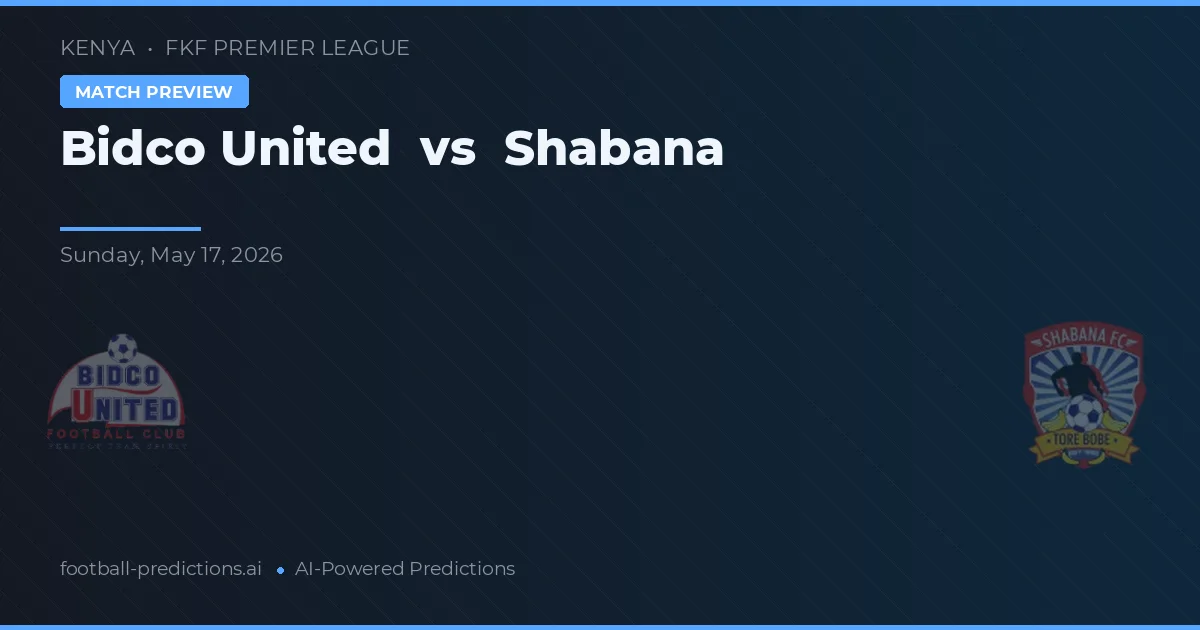Bidco United vs Shabana — voorspelling en vooruitblik wedstrijd