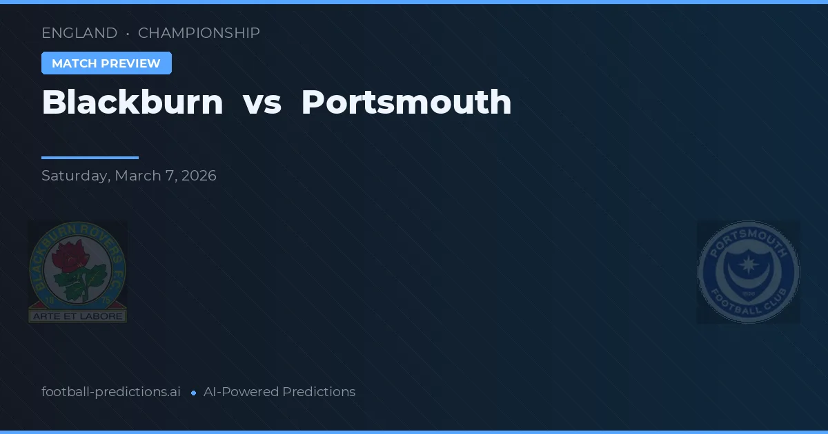 Blackburn vs Portsmouth — voorspelling en vooruitblik wedstrijd
