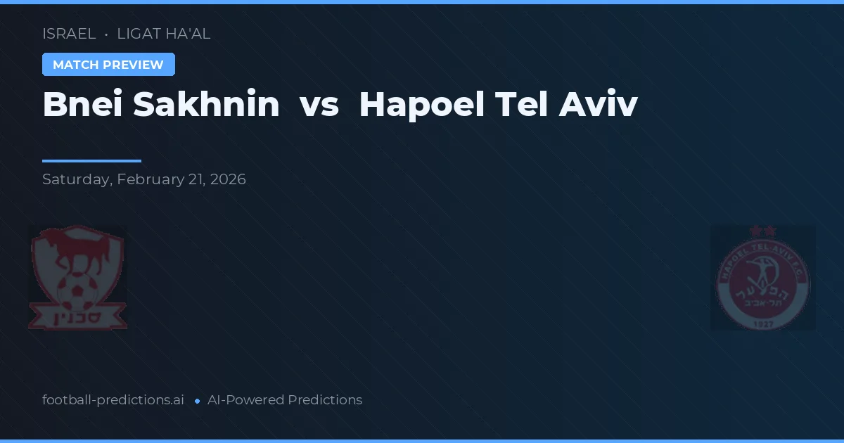 Bnei Sakhnin vs Hapoel Tel Aviv — voorspelling en vooruitblik wedstrijd