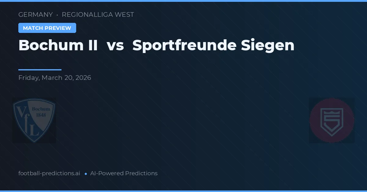 VfL Bochum II vs Sportfreunde Siegen — voorspelling en vooruitblik wedstrijd