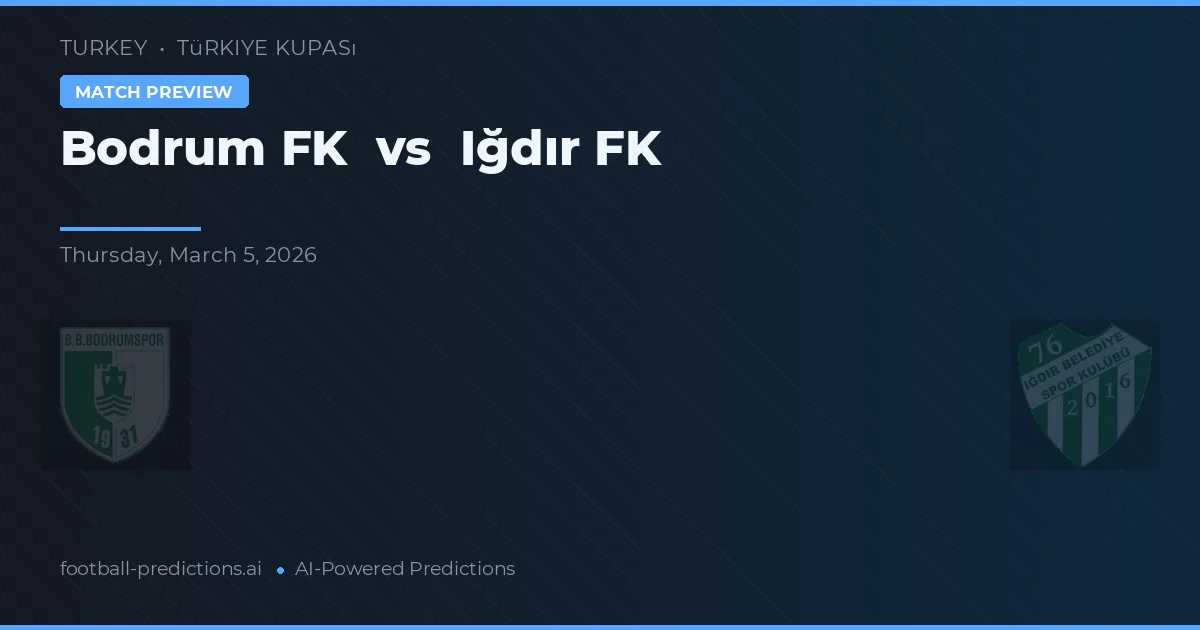 Bodrumspor vs İğdır Belediyespor — voorspelling en vooruitblik wedstrijd