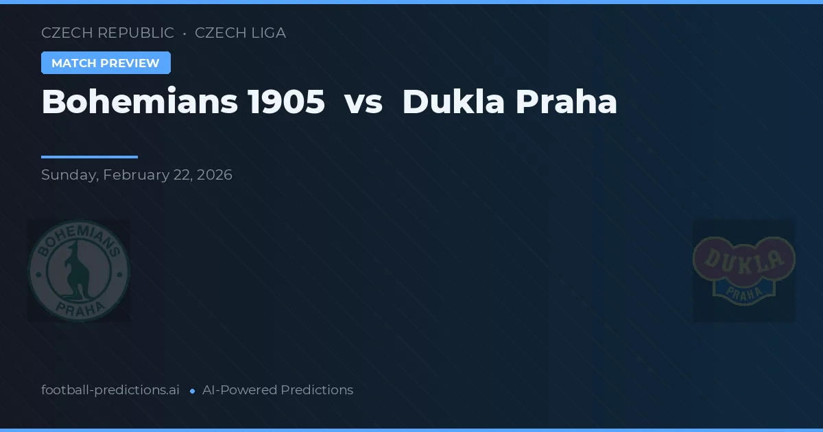 Bohemians 1905 vs Dukla Praag — voorspelling en vooruitblik wedstrijd