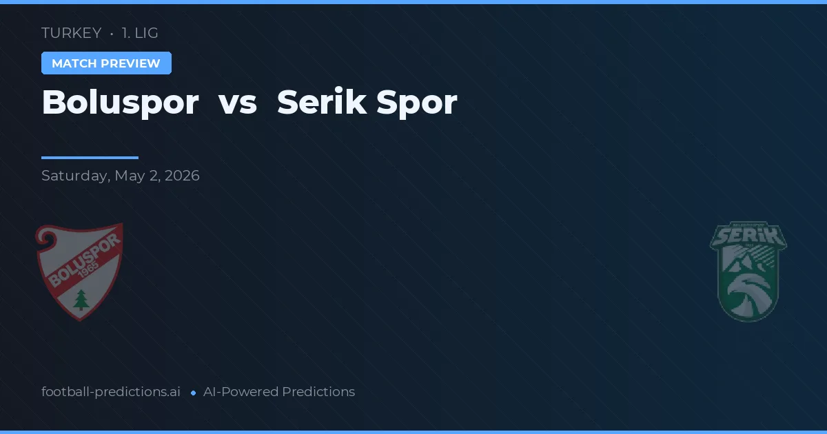Boluspor vs Serik Spor — voorspelling en vooruitblik wedstrijd