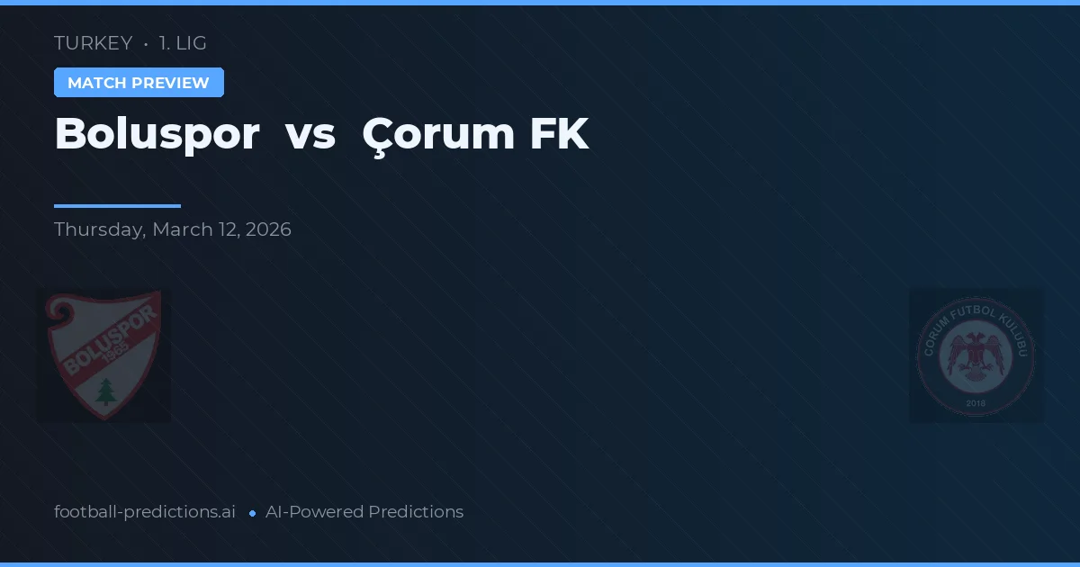Boluspor vs Çorum FK — voorspelling en vooruitblik wedstrijd