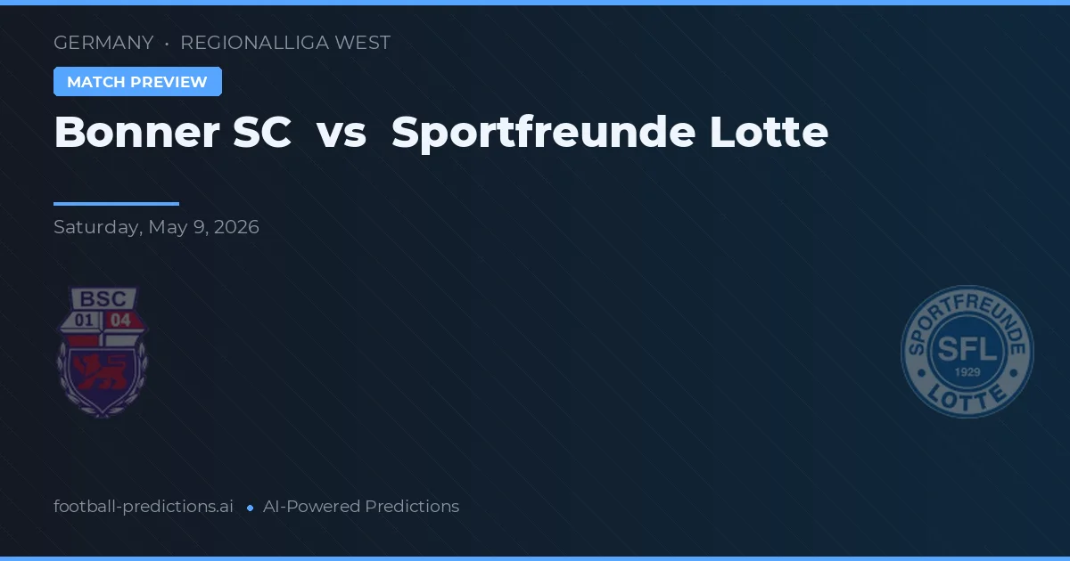 Bonner SC vs Sportfreunde Lotte — voorspelling en vooruitblik wedstrijd