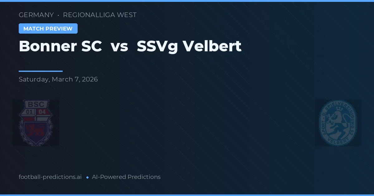Bonner SC vs SSVg Velbert — voorspelling en vooruitblik wedstrijd