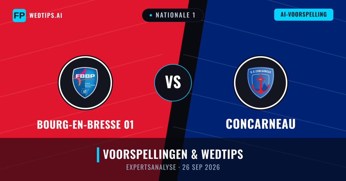 Bourg-en-Bresse 01 vs Concarneau — voorspelling en vooruitblik wedstrijd