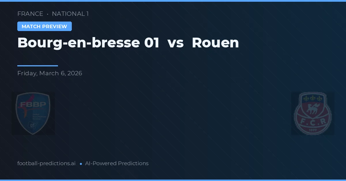 Bourg-en-Bresse 01 vs Rouen — voorspelling en vooruitblik wedstrijd