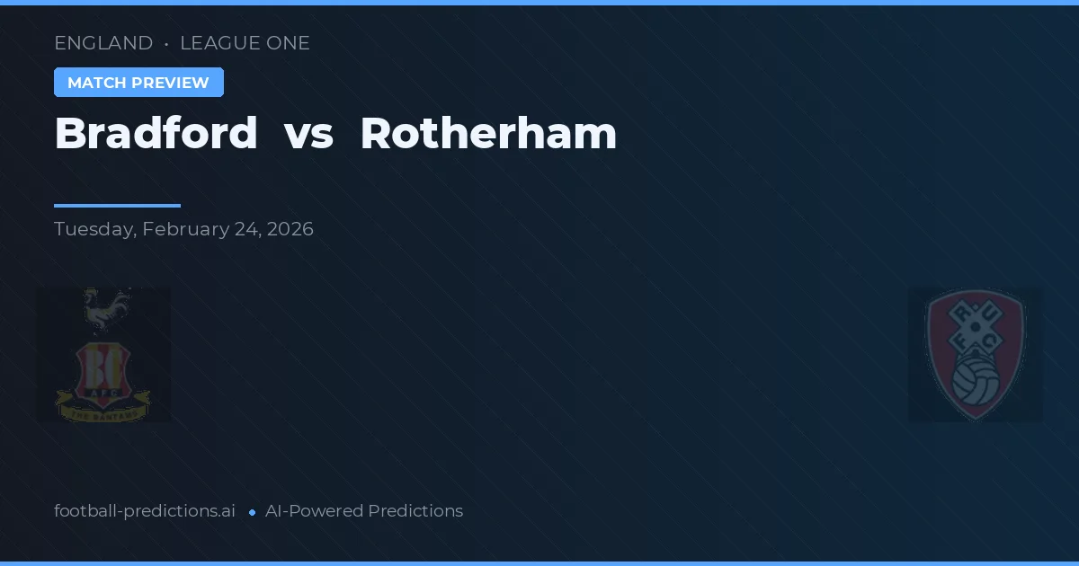 Bradford City vs Rotherham — voorspelling en vooruitblik wedstrijd