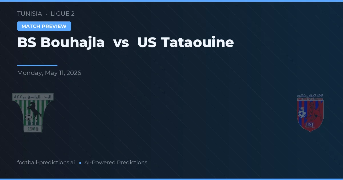 BS Bouhajla vs US Tataouine — voorspelling en vooruitblik wedstrijd