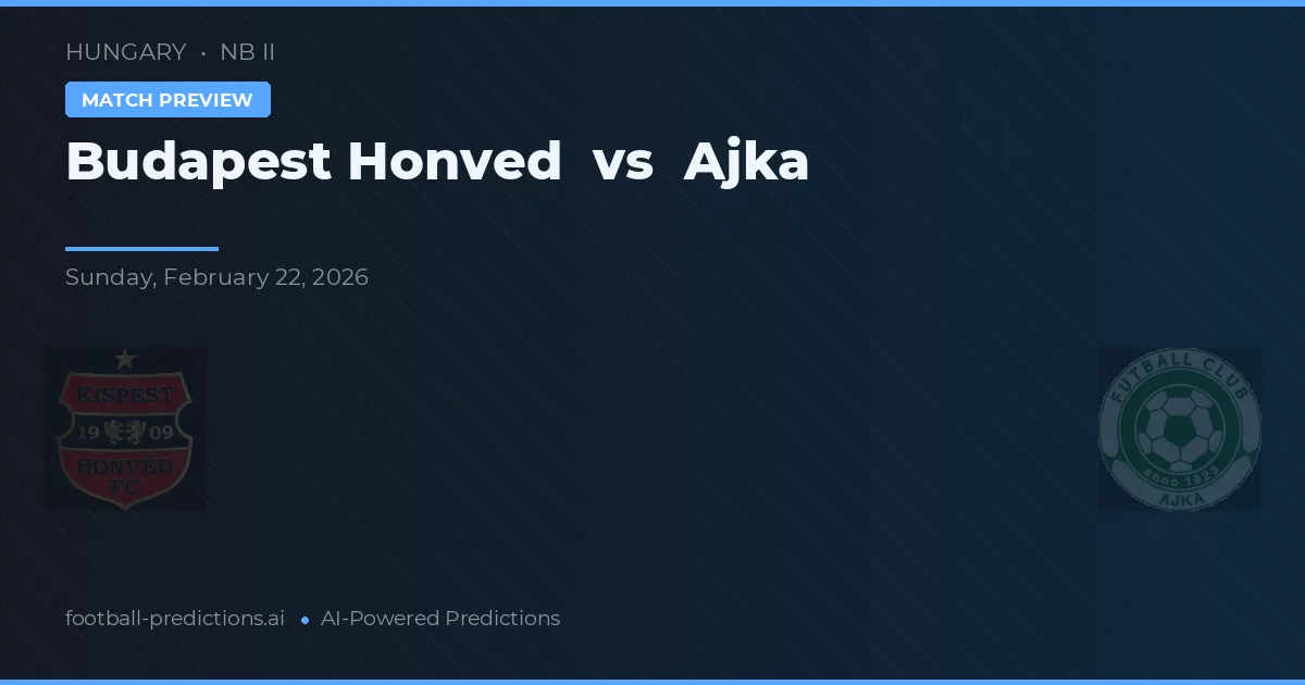 Honvéd Budapest vs Ajka — voorspelling en vooruitblik wedstrijd