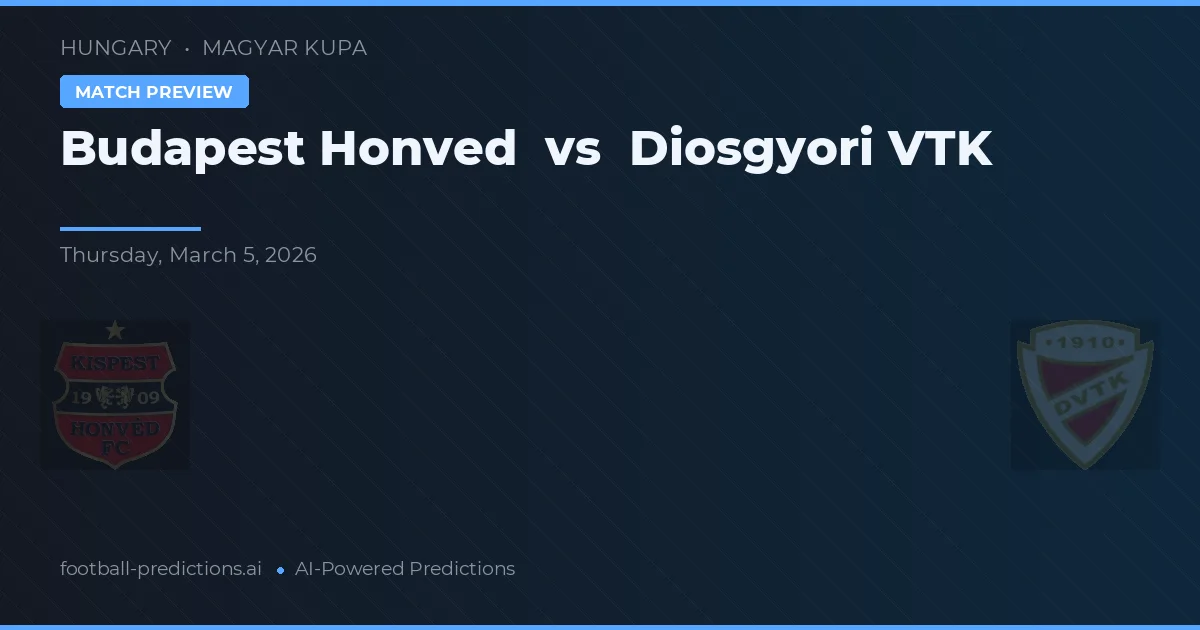 Honvéd Budapest vs Diosgyori VTK — voorspelling en vooruitblik wedstrijd