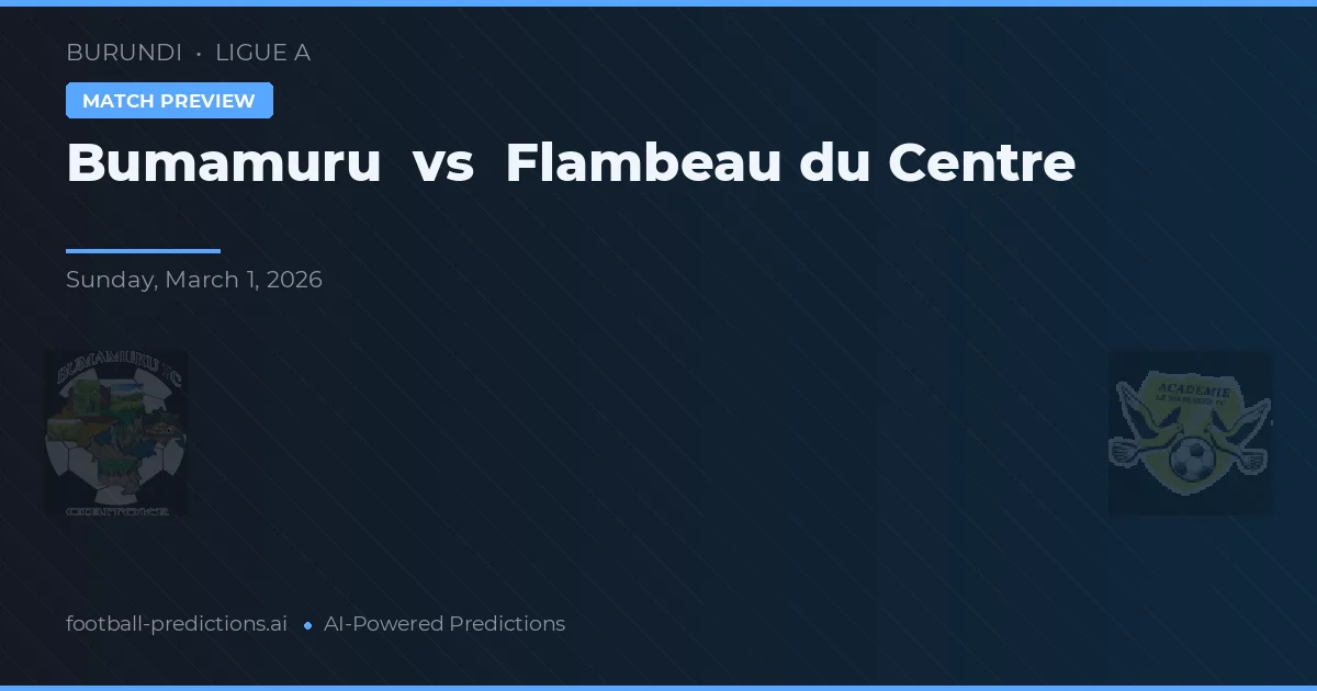 Bumamuru vs Flambeau du Centre — voorspelling en vooruitblik wedstrijd